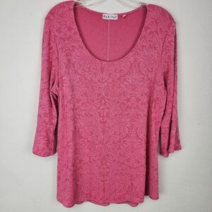 Habitat Pink Textured Knit Tunic Top Sz S Barbiecore Coquette Girl